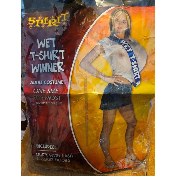 Wet T-Shirt Winner Adult Costume Spirit Halloween One Size Fits All Funny Silly - Picture 1 of 6